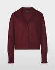Cropped kasjmier vest van Marccain met elegante kraag, ton sur ton knopen en plooitjes aan mouwboorden