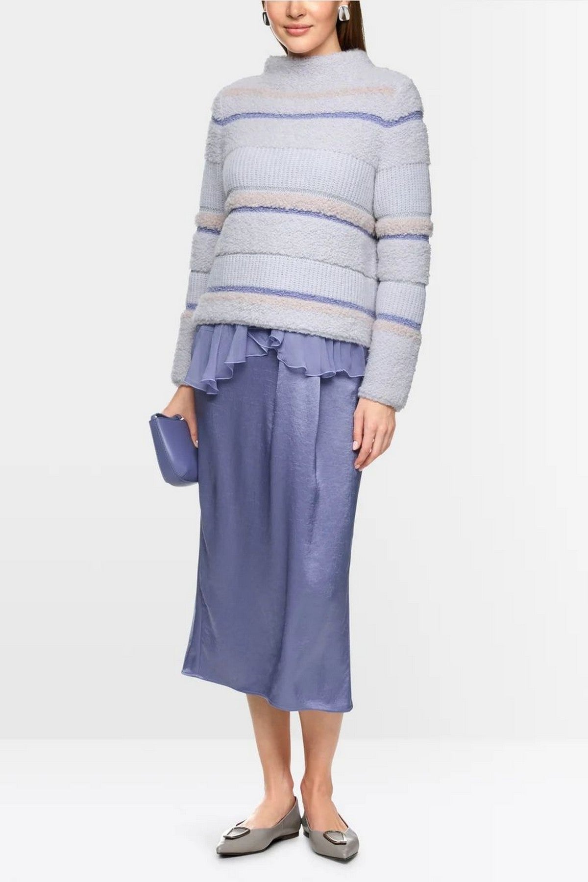 Marc Cain - ZC 41.14 M06 | 710 - Pull rolkraag strepen - soft lavender