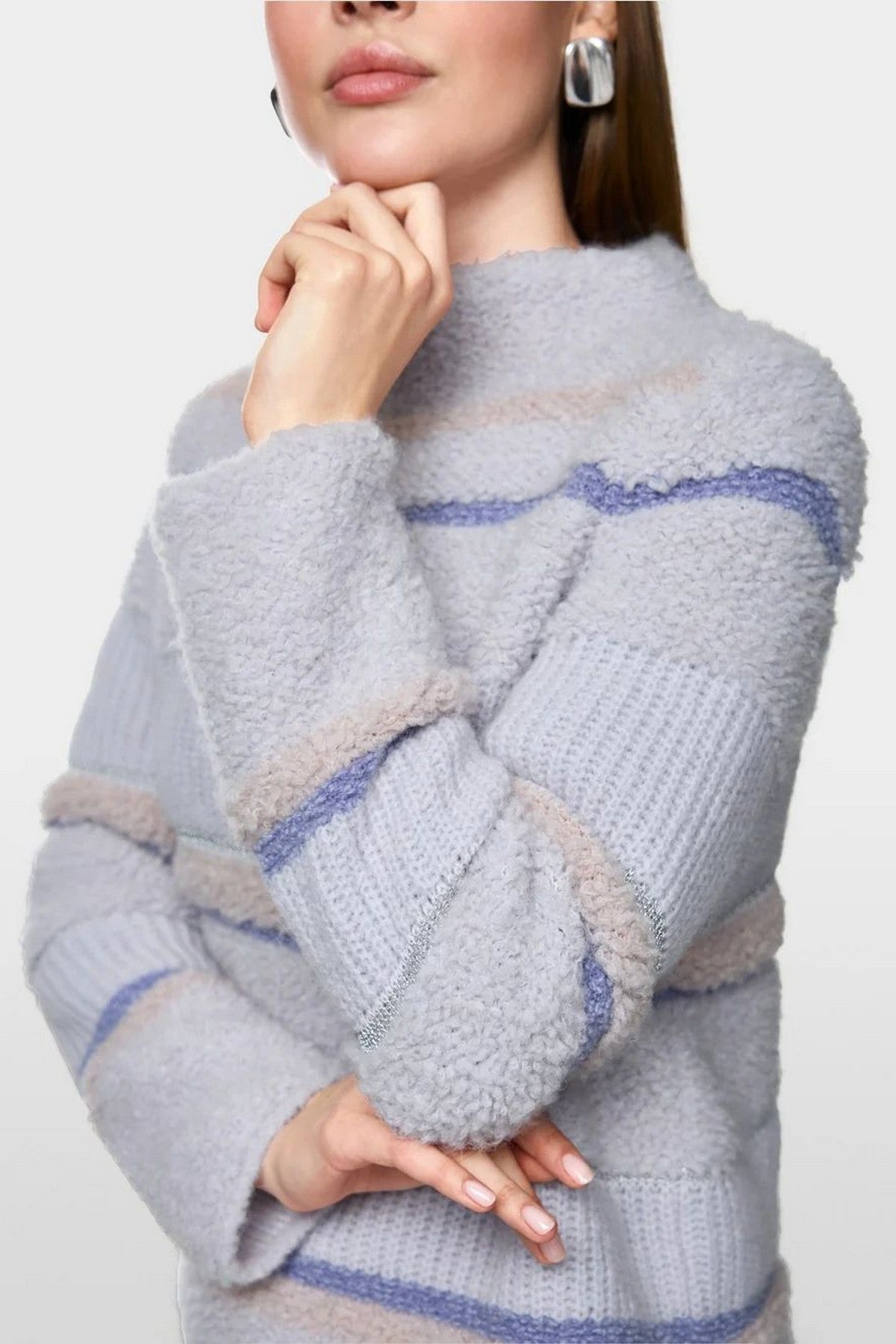 Marc Cain - ZC 41.14 M06 | 710 - Pull rolkraag strepen - soft lavender