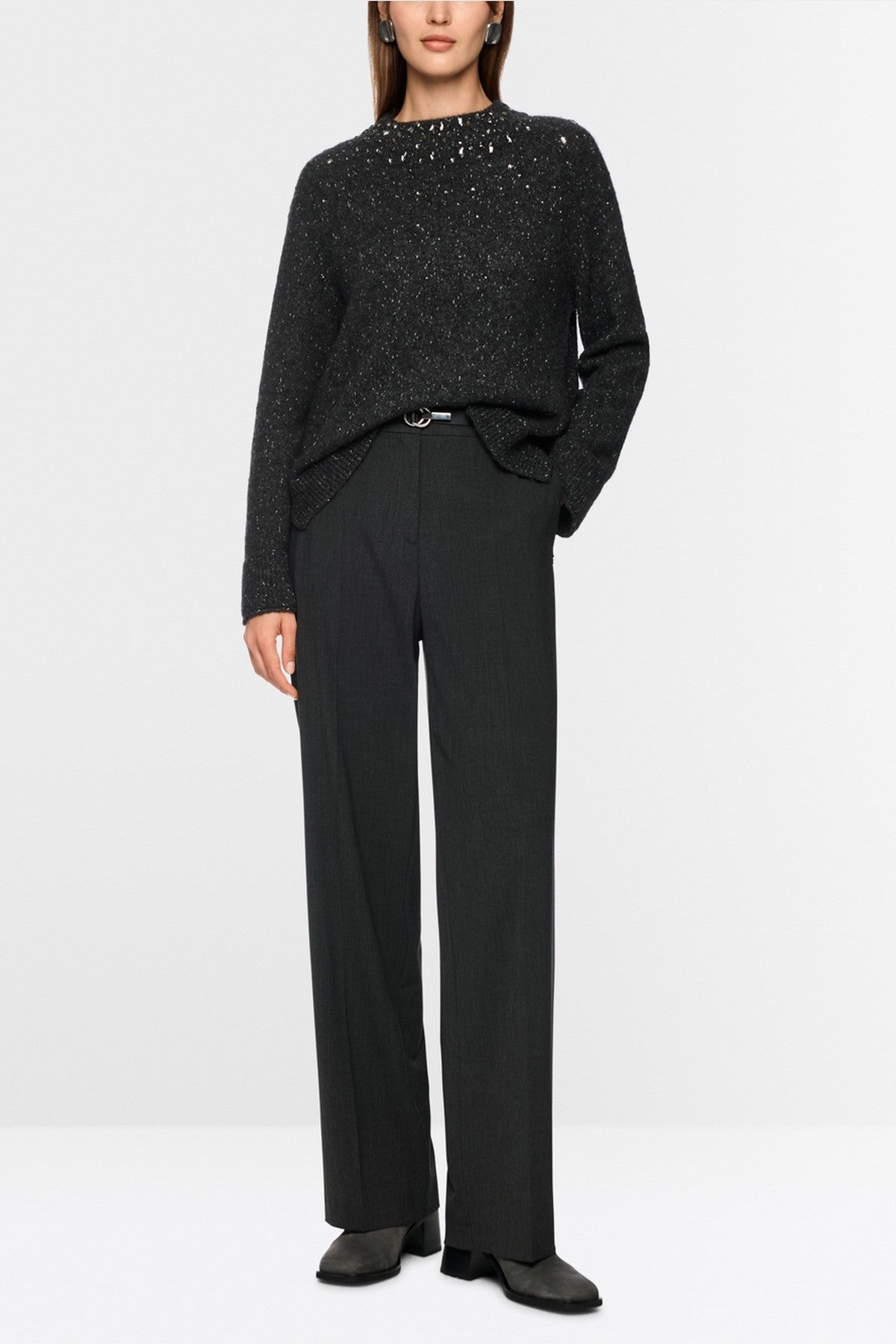 Marc Cain - ZC 41.35 M57 | 842 - Pull alpacamix lurex - anthraciet