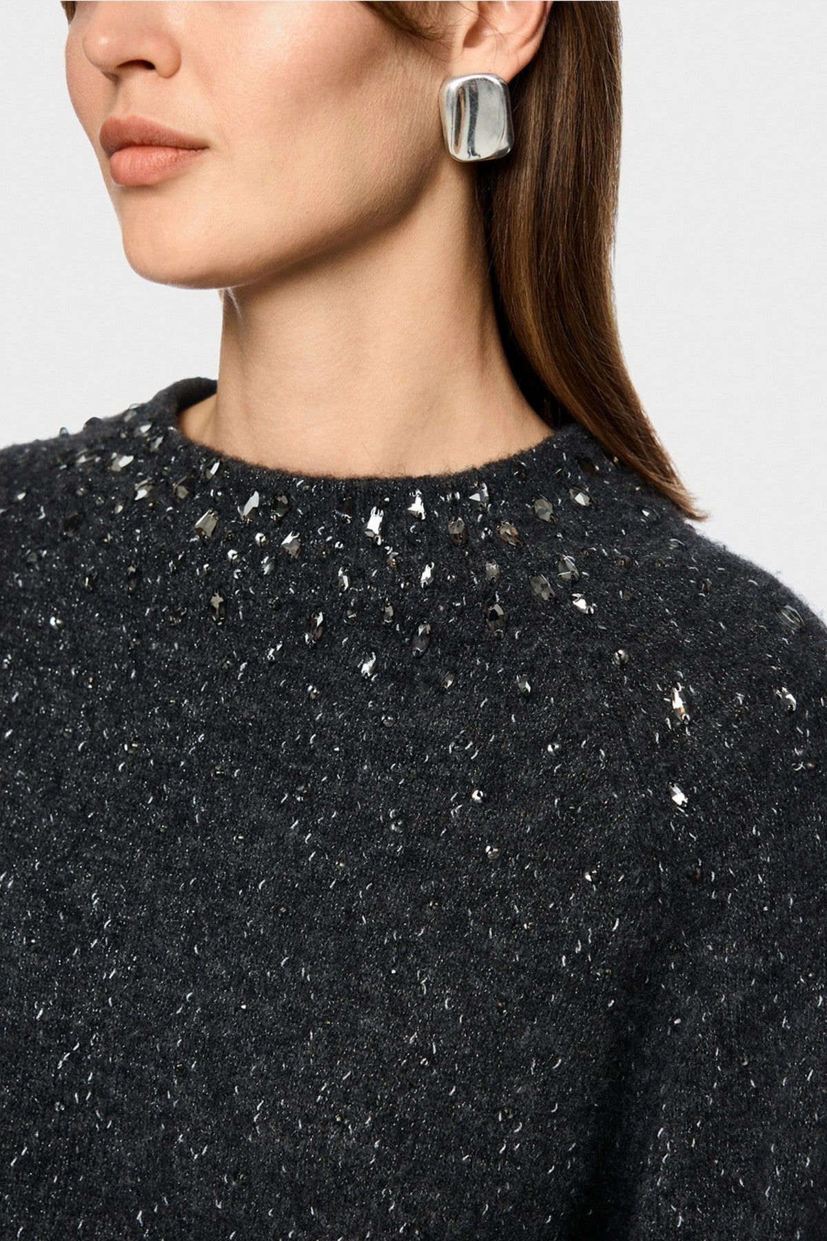 Marc Cain - ZC 41.35 M57 | 842 - Pull alpacamix lurex - anthraciet