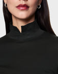 Marc Cain - ZC 48.05 J14 | 900 - T-shirt splitkraag - zwart