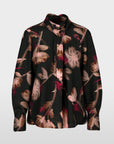Marc Cain - ZC 51.11 W28 | 900 - Blouse strik bloemenprint - zwart