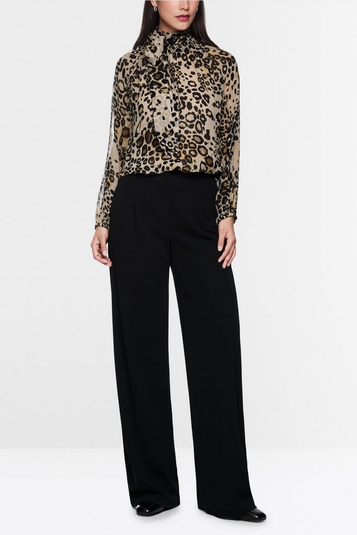 Marc Cain - ZC 51.13 W27 | 606 - Bloes strik luipaardprint - soft cappuccino