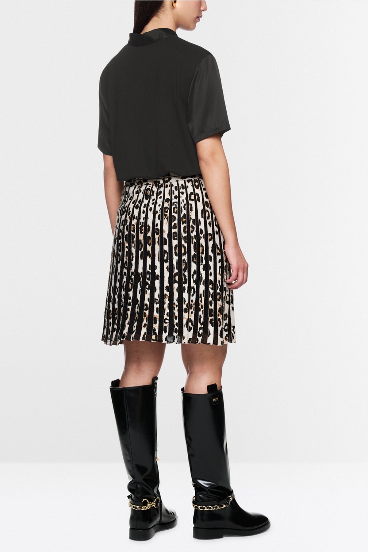 Marc Cain - ZC 55.01 J15 | 900 - Blouse strik 2 stoffen - zwart
