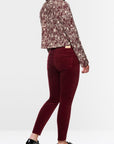 Marc Cain - ZC 81.02 W48 | 294 - Broek slim fit fluweel - burgundy