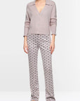 Marc Cain - ZC 81.28 J07 | 702 - Broek print rond motiefje - light taupe