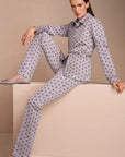 Marc Cain - ZC 81.28 J07 | 702 - Broek print rond motiefje - light taupe