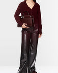 Marc Cain - ZC 81.36 J25 | 294 - Broek wijd ecoleder - burgundy