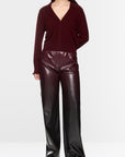 Marc Cain - ZC 81.36 J25 | 294 - Broek wijd ecoleder - burgundy