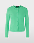 Marc Cain Collections fijn gebreid vest in bright jade groen met knoopsluiting.