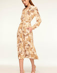 Misa Los Angeles - Monica dress - Kleid Midi golden straw - Cremegold