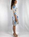 Mucho Gusto - Dress Genova 146 - Jurk V recht print - wit beige