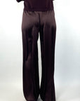 Natan Ficeo-JTBT02 satijnen wide-leg pantalon – Aubergine Foncé