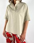 Natan - CARPO 170 - Bluse Polomodell - Greige