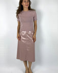 Trendy rok in ecoleder van Natan in de kleur vieux rose.