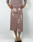 Modieuze rok model Dingo van Natan in ecoleder. De kleur is vieux-rose.