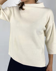 Natan - Mist-Wool-102 - Truitje col montant wol - gebroken wit
