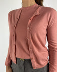 Natan Oliana-aircash cardigan wol & kasjmier – Flamingoroze