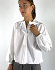Natan FANNY-NCCG10 popelineblouse met pofmouwen – Wit