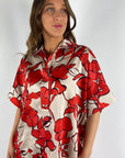 Natan - CHARLE 170 - Hemdbluse mit Blumenprint - rotbeige