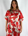 Natan - CHARLE 170 - Hemdbluse mit Blumenprint - rotbeige