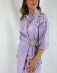 Natan - CHICI - 138 - Wickelkleid aus Baumwolle/Leinen - Flieder