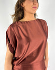 Natan - CHOC 164 - Hemdbluse mit weiten Ärmeln - Kastanienbraun