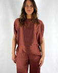 Natan - CHOC 164 - Hemdbluse mit weiten Ärmeln - Kastanienbraun