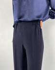Natan - Blake 140 - Hose aus Flou-Crêpe - Marineblau