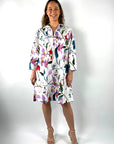 Natan - CADA 102 - Kleid A Baumwolldruck - weiß mehrfarbig