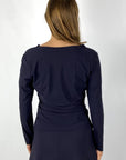 Nineto9 - 455L | 100 - Shirt drapage kraag - navy