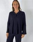 Nineto9 - 453L | 100 - Hemdbluse V Reisekleidung - Marine
