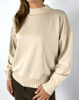 Nineto9 - S569 | 2050 - Pullover mit Rippbündchen - Hellbeige