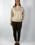Nineto9 - S569 | 2050 - Pullover mit Rippbündchen - Hellbeige