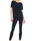 Norma Kamali - KK4266PL10 - Langarm-Top mit Rundhalsausschnitt - Schwarz