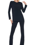Norma Kamali - KK4266PL10 - Top kurzarm kastig - schwarz