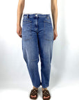 9150 5203 Cambio Ocean barrel leg jeans mediumblue met opgestikte zakken