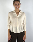 Oscar The Collection Forbes Top doorknoopt poloshirt in Winter White