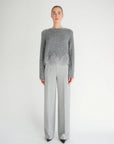 Oscar The Collection Hamilton Pullover in Imperial Grey met verfijnd kanten detail