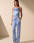 Oscar The Collection - Pierce trousers - Gerade geschnittene Satinhose - himmelblau