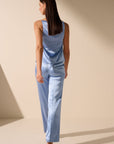 Oscar The Collection - Pierce trousers - Gerade geschnittene Satinhose - himmelblau