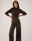 Oscar The Collection - Josee bis top - Top met drapage front - chocolate