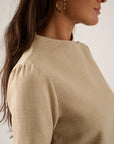 Oscar The Collection - Maxine top - Top drapage kraag - natural