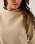 Oscar The Collection - Maxine top - Top drapage kraag - natural