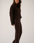 Oscar The Collection - Laure trousers - Broek high waist flared - chocolate