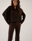 Oscar The Collection - Laure trousers - Broek high waist flared - chocolate