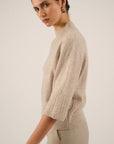 Oscar The Collection - Willow pullover - Pull opstaande kraag - driftwood