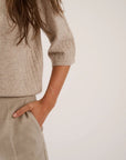 Oscar The Collection - Willow pullover - Pull opstaande kraag - driftwood
