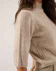 Oscar The Collection - Willow pullover - Pull opstaande kraag - driftwood